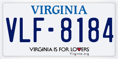VA license plate VLF8184