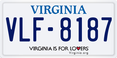 VA license plate VLF8187