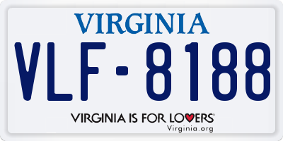 VA license plate VLF8188