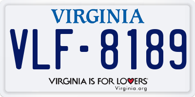 VA license plate VLF8189