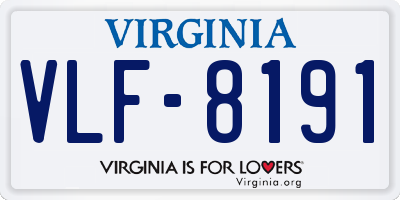 VA license plate VLF8191
