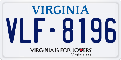 VA license plate VLF8196