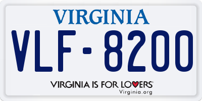 VA license plate VLF8200