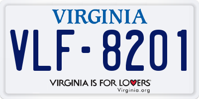 VA license plate VLF8201