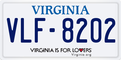 VA license plate VLF8202