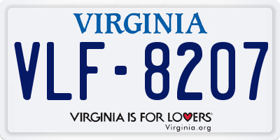 VA license plate VLF8207