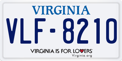 VA license plate VLF8210
