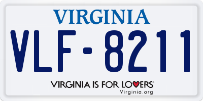 VA license plate VLF8211