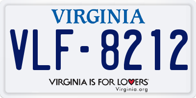 VA license plate VLF8212