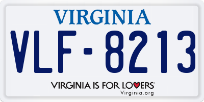 VA license plate VLF8213
