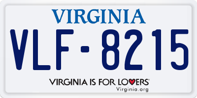 VA license plate VLF8215