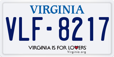 VA license plate VLF8217