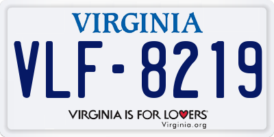 VA license plate VLF8219
