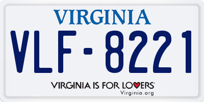 VA license plate VLF8221