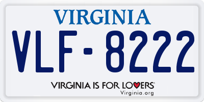 VA license plate VLF8222