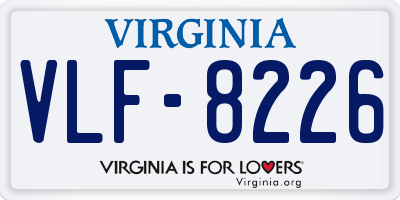 VA license plate VLF8226