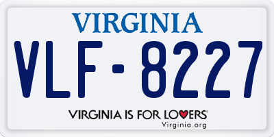 VA license plate VLF8227
