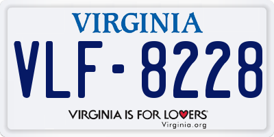 VA license plate VLF8228