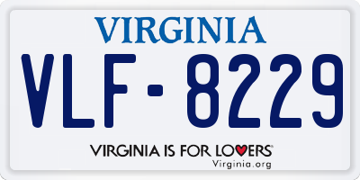 VA license plate VLF8229