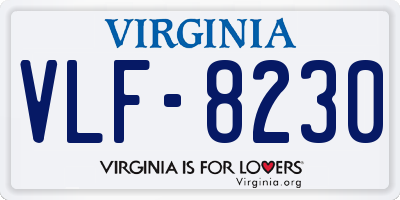 VA license plate VLF8230