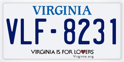 VA license plate VLF8231