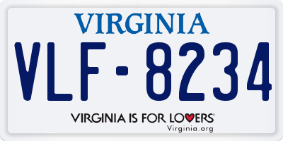 VA license plate VLF8234