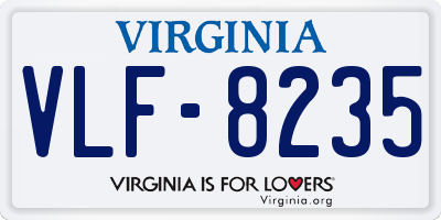 VA license plate VLF8235