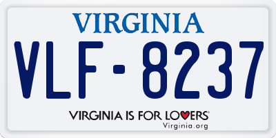 VA license plate VLF8237