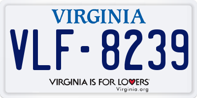 VA license plate VLF8239