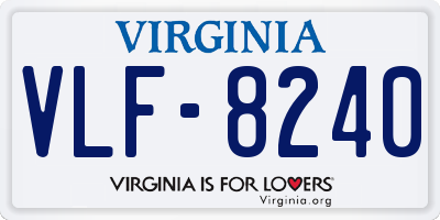 VA license plate VLF8240