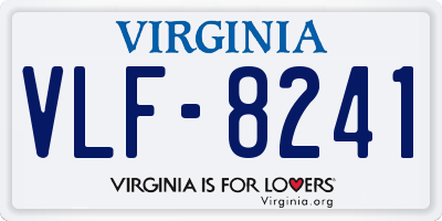 VA license plate VLF8241