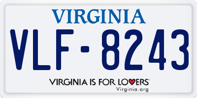 VA license plate VLF8243
