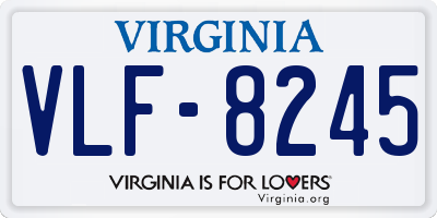 VA license plate VLF8245