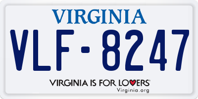 VA license plate VLF8247