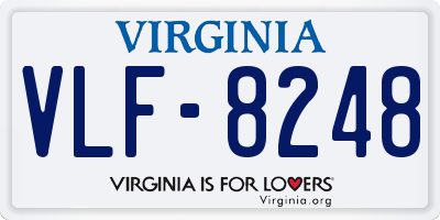 VA license plate VLF8248