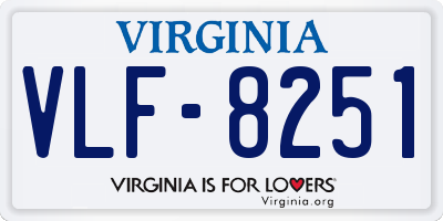 VA license plate VLF8251