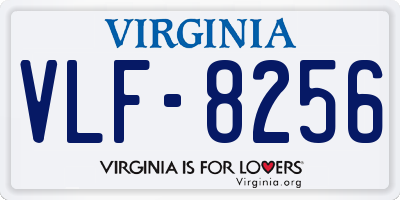 VA license plate VLF8256