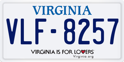 VA license plate VLF8257