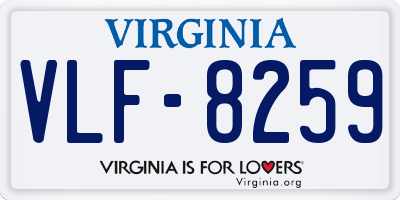 VA license plate VLF8259