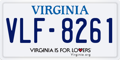 VA license plate VLF8261
