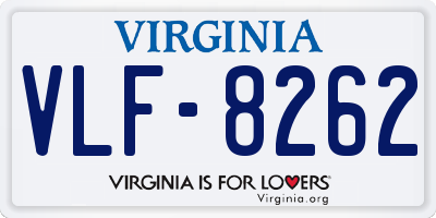 VA license plate VLF8262