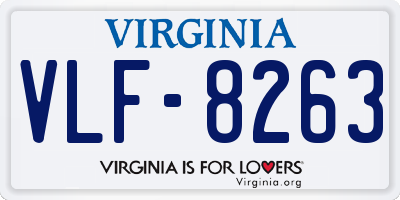 VA license plate VLF8263