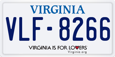 VA license plate VLF8266