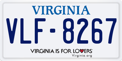 VA license plate VLF8267