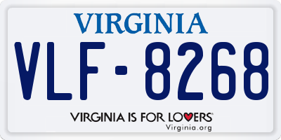 VA license plate VLF8268