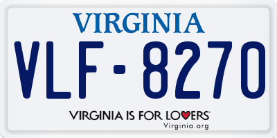 VA license plate VLF8270