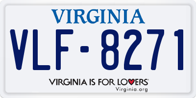 VA license plate VLF8271
