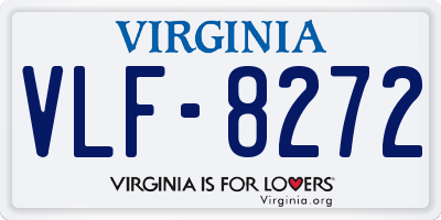 VA license plate VLF8272