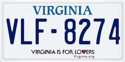 VA license plate VLF8274