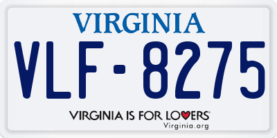 VA license plate VLF8275
